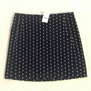 J. Crew Navy Anchor Skirt Size 2 NWT
